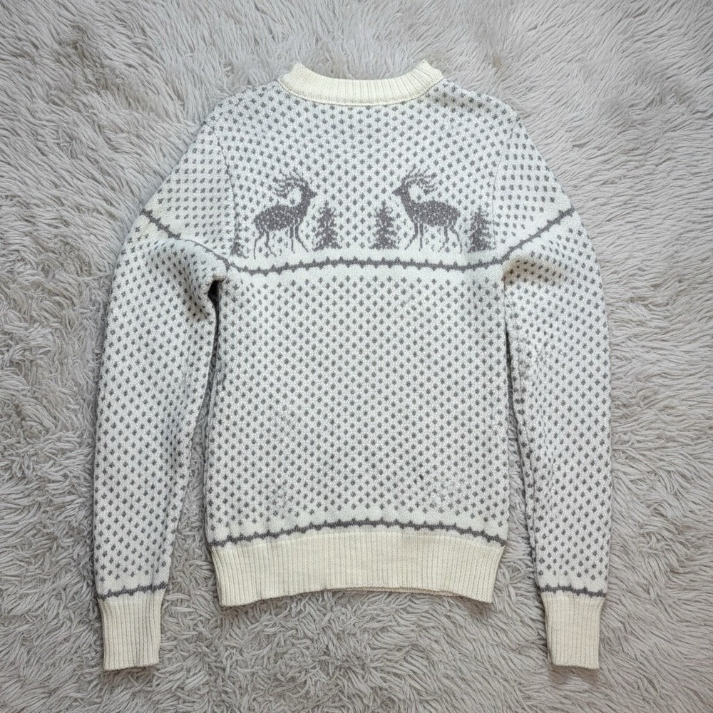 VTG Shetland Knitwear Wool Sweater Womens‎ S Deer Nordic Fair Isle USA Winter - Picture 6 of 8